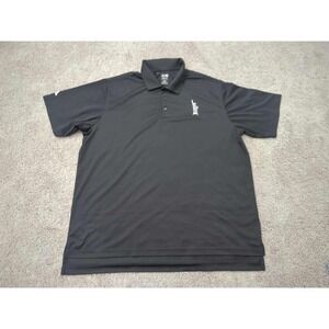 Adidas Polo Shirt Mens 2XL Statue of‎ Liberty Black Golf ClimaLite